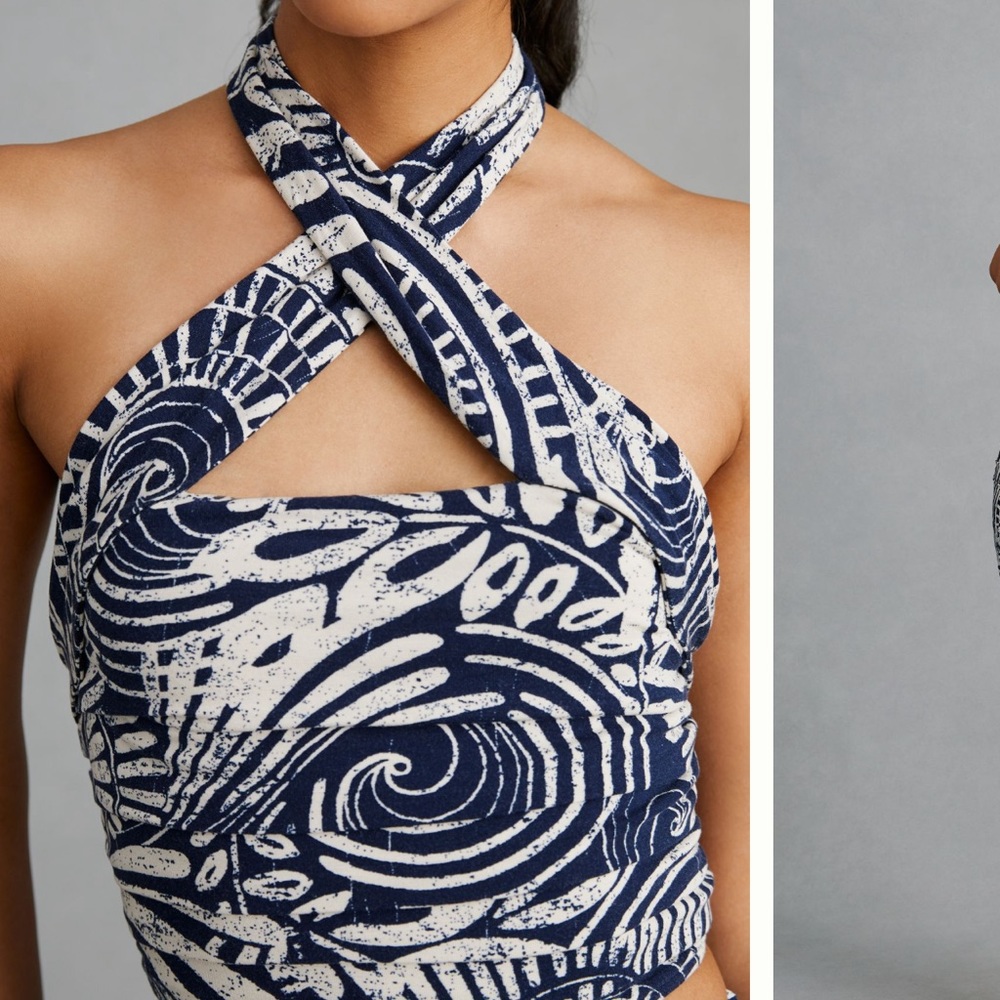 Anthropology Floral Halter Top